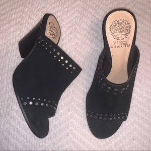 Vince Camuto Black Suede High Heels Mules